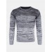 Mens Ombre Crew Neck Casual Regular Fit Long Sleeve Pullover Sweater