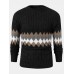 Mens Vintage Argyle Pattern Rib  Knit Cotton Long Sleeve Pullover Sweaters