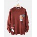 Mens Letter Label Print Round Neck Drop Shoulder Pullover Knitted Sweaters