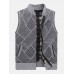 Mens Knitted Zip Up Slant Pocket Casual Sleevless Vests