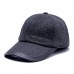 Menico Men Wool Felt Casual All  match Adjustable Outdoor Sunshade Peaked Caps Baseball Caps