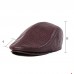 Jassy Men’s Crocodile Grain Sheepskin Autumn And Winter Windproof Warm Retro Casual Beret Flat Cap