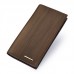 DEABOLAR Men Wood Grain PU Leather Wallet Long Business Purse Card Holder  Coffee