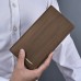 DEABOLAR Men Wood Grain PU Leather Wallet Long Business Purse Card Holder  Coffee