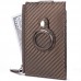 For Airtag Tracker Case Carbon Fiber Credit Card Holder Wallet  Coffee