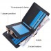 Baellerry Men Short Multi  Card Wallet Large Capacity Leather Zip Coin Purse  Blue