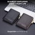 Baellerry Men Short Multi  Card Wallet Large Capacity Striped Coin Purse Vertical Zipped Wallet  Black