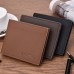 DEABOLAR Multifunctional Men Short PU Leather Wallet Multi  Card Coin Purse  Light Coffee