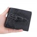 Baellerry Crocodile Print Men Short Wallet Vintage Multi  card Slot Coin Purse  Brown Back