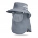 Unisex Polyester Casual Outdoor Breathable Face Shield Brim Extended Foldable Quick Dry Sunshade Bucket Hats