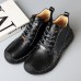 Men Pure Color Toe Protected Hand Stitching Leather Ankle Boots