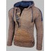 Mens Letter Pattern Zipper Front Hooded Sweaters With Pocket