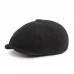 Men Cotton Solid Color Casual Octagonal Hats Forward Hats Beret Flat Caps